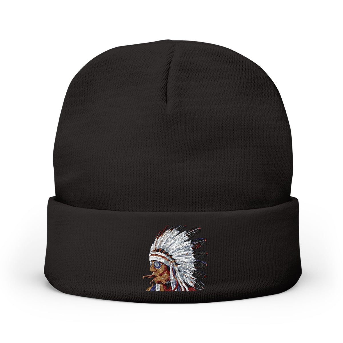 Smokin Indian - Gregory Azure — Embroidered Beanie