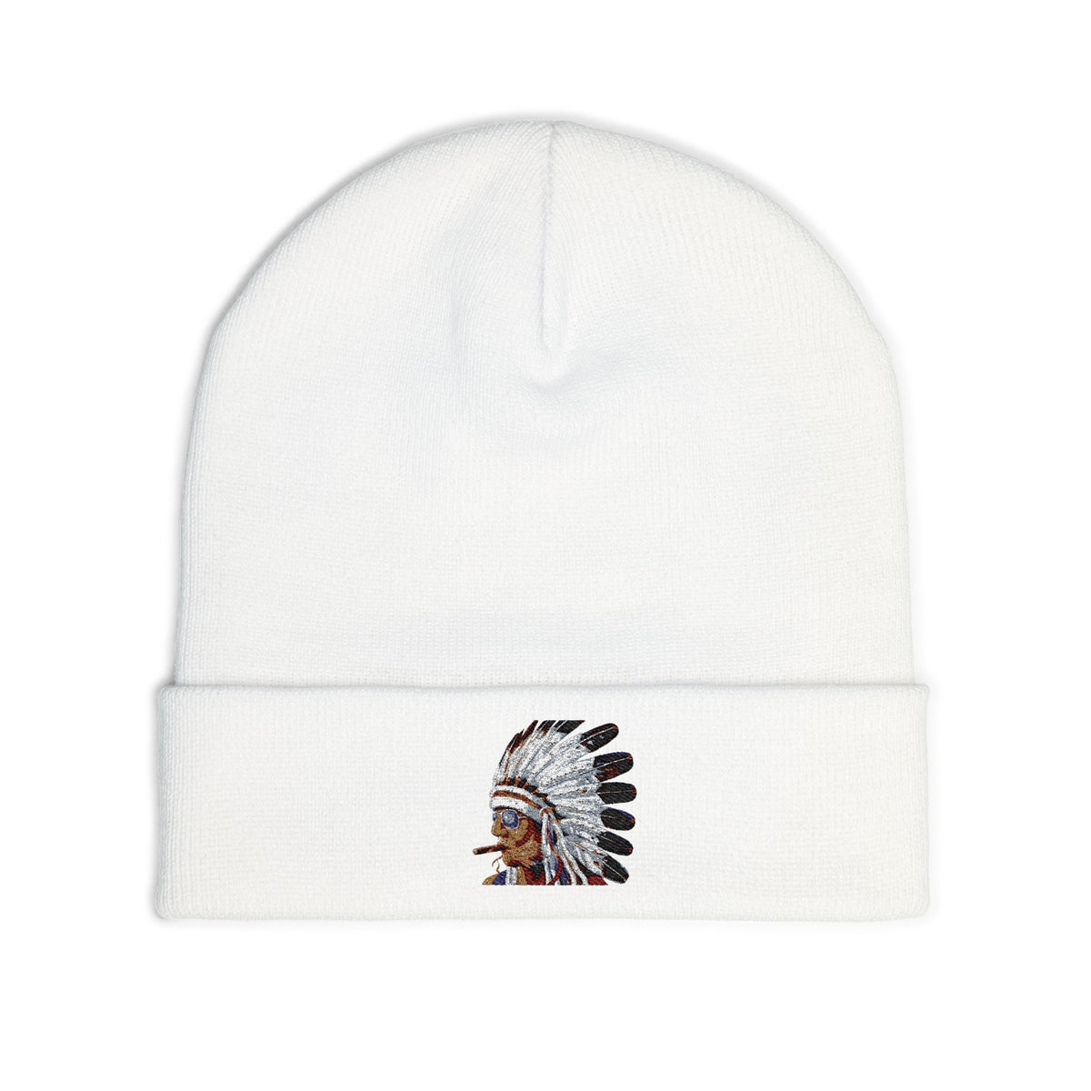 Smokin Indian - Gregory Azure — Embroidered Beanie