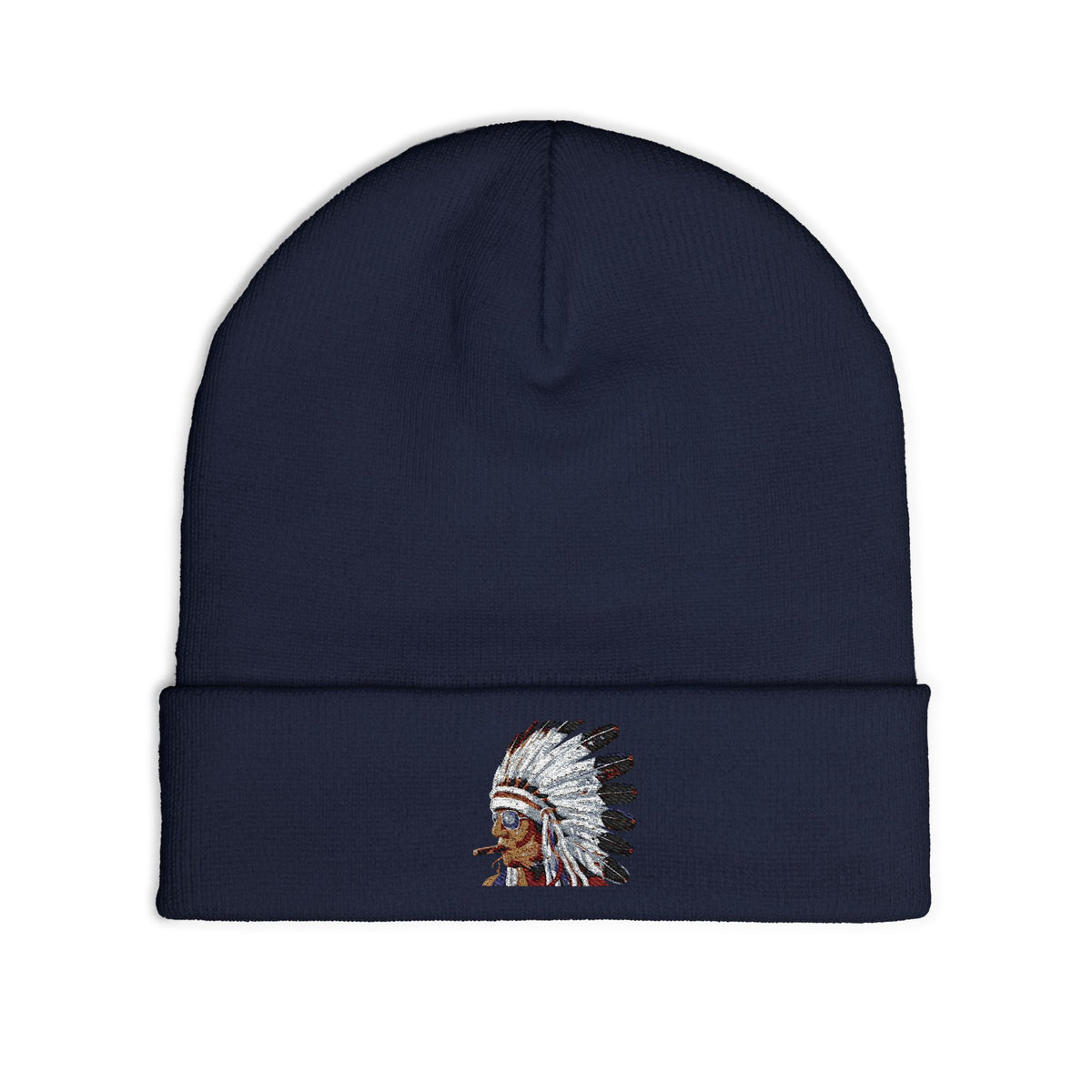 Smokin Indian - Gregory Azure — Embroidered Beanie