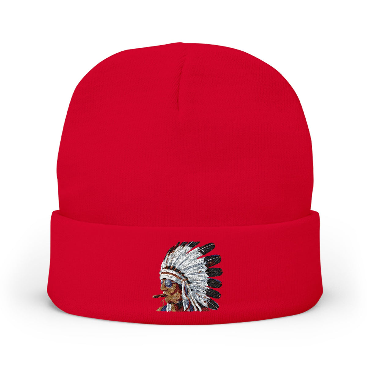 Smokin Indian - Gregory Azure — Embroidered Beanie