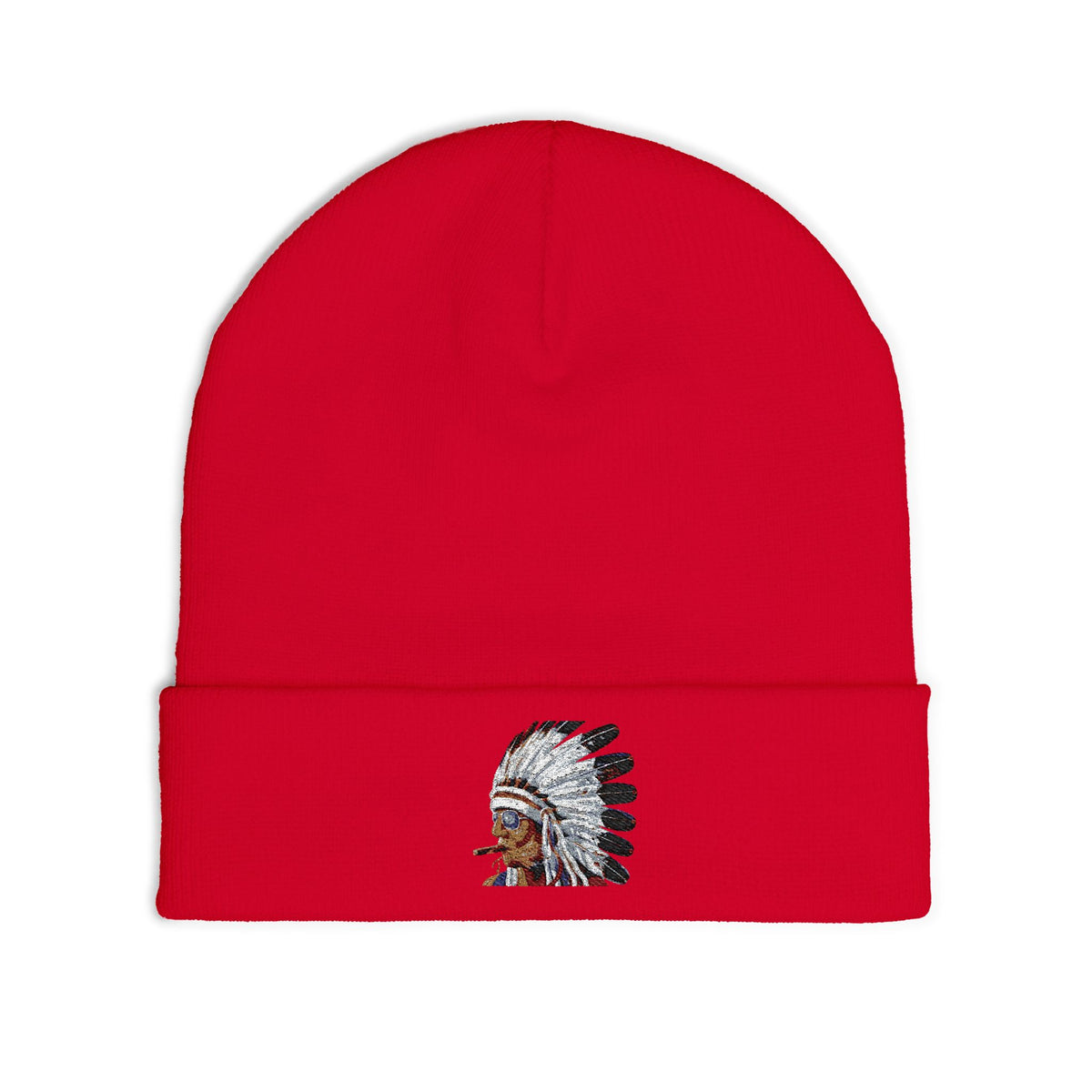 Smokin Indian - Gregory Azure — Embroidered Beanie