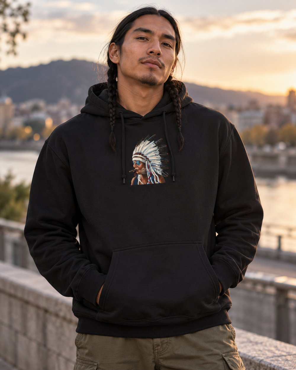 Smokin Indian - Gregory Azure — Pullover Hoodie